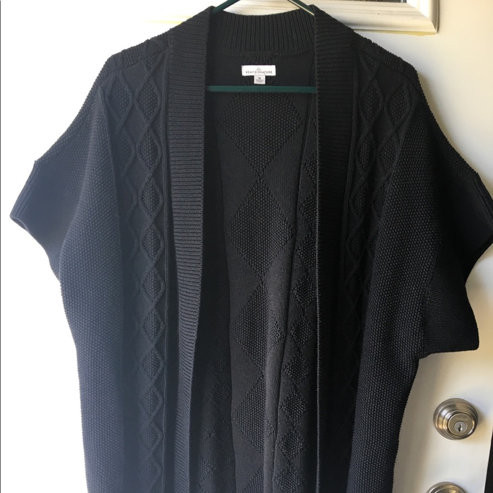 LL Bean signature  short sleeve cardigan sweater